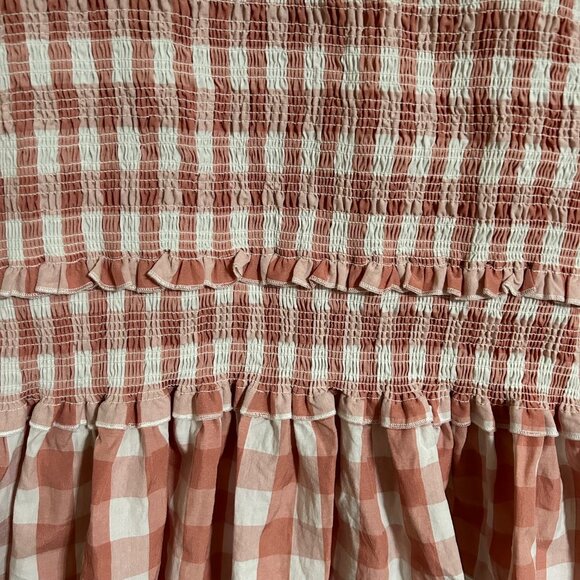 Mable salmon tiered gingham mini dress, boutique NWOT Large - Picture 4 of 6